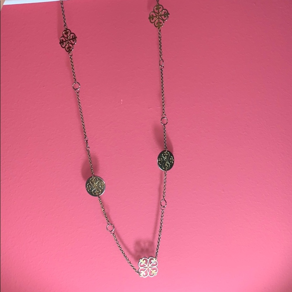 Gold Long Chain Necklace With Pendants